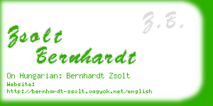 zsolt bernhardt business card